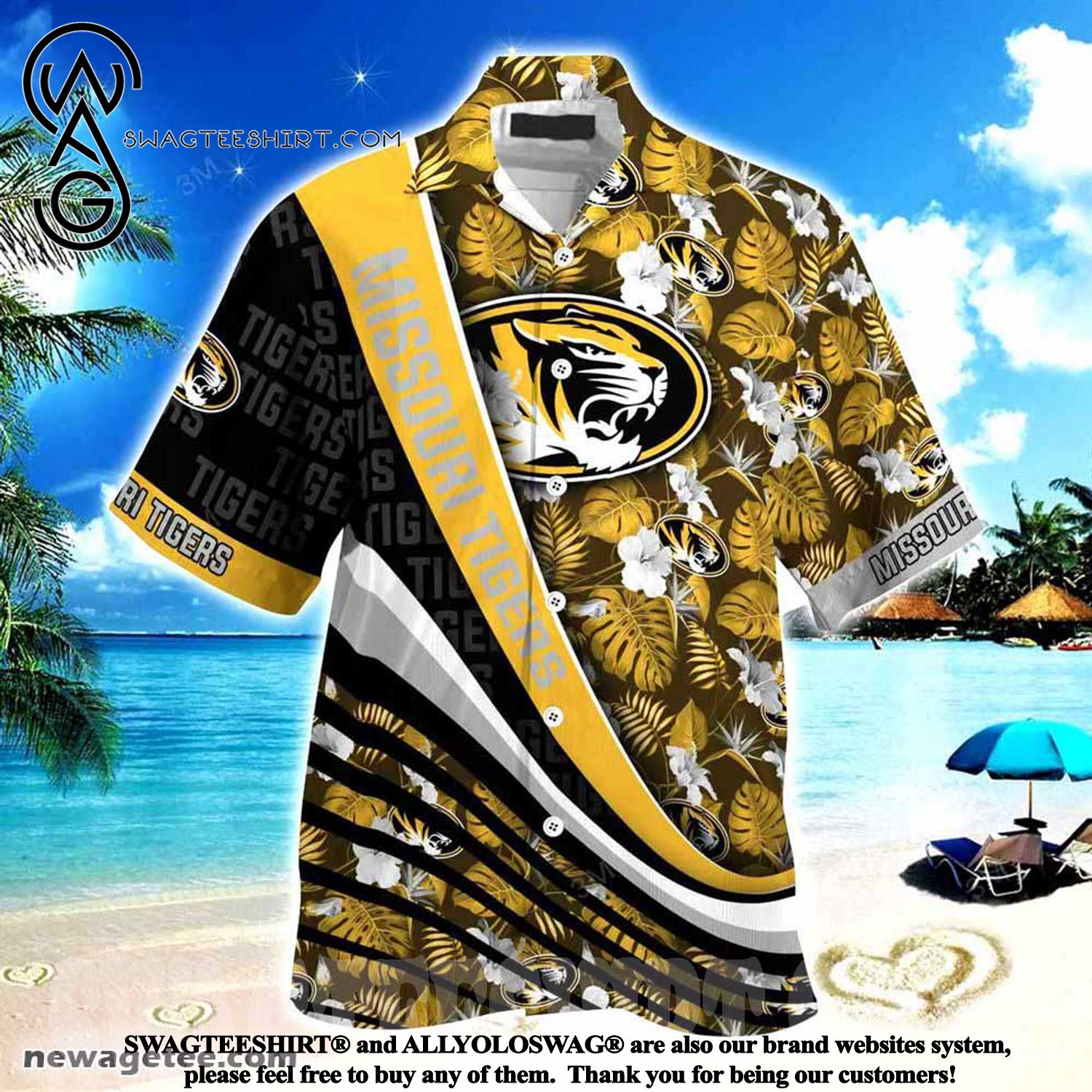 Missouri Tigers Summer Beach Hawaiian Shirt with Tropical Flower Pattern Anything but Ordinary