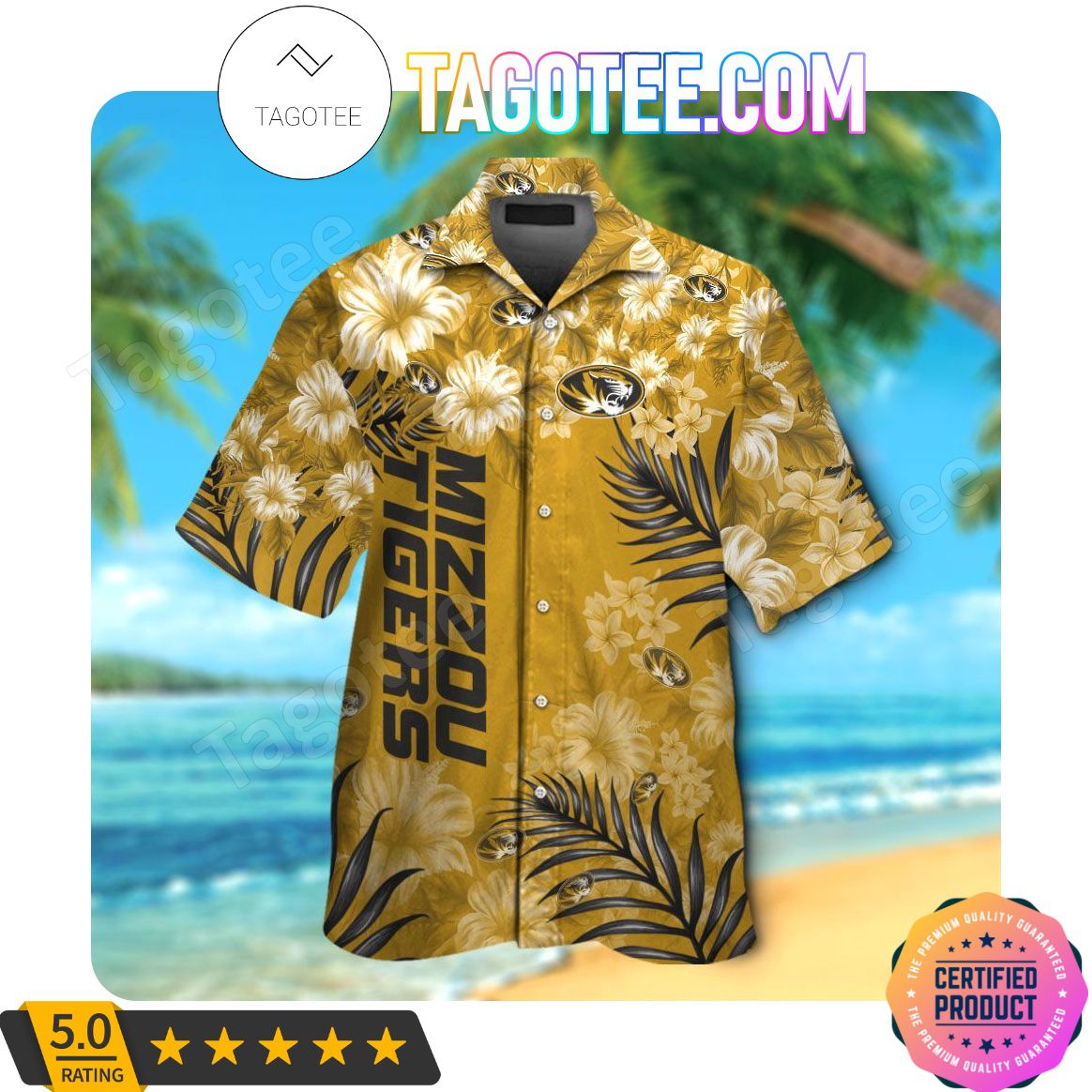 Missouri Tigers to the Beach with Aloha Hawaii Shirt and Beach Short
