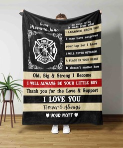 Mother Blanket, Firefighter Mom Blanket, Love Firefighter Blanket