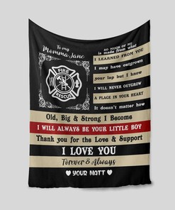 Mother Blanket, Firefighter Mom Blanket, Love Firefighter Blanket