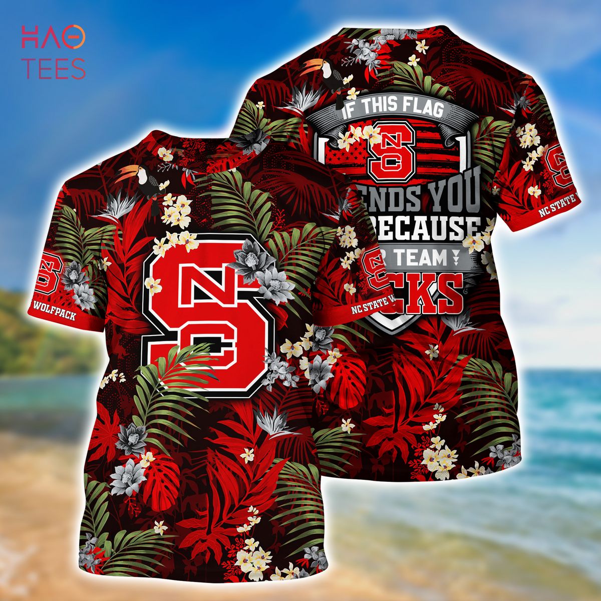 NC State Wolfpack Hawaiian Shirt And Shorts For Summer, Tropical Patterns For Fans
