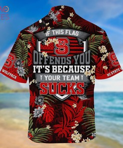 NC State Wolfpack Hawaiian Shirt And Shorts For Summer, Tropical Patterns For Fans