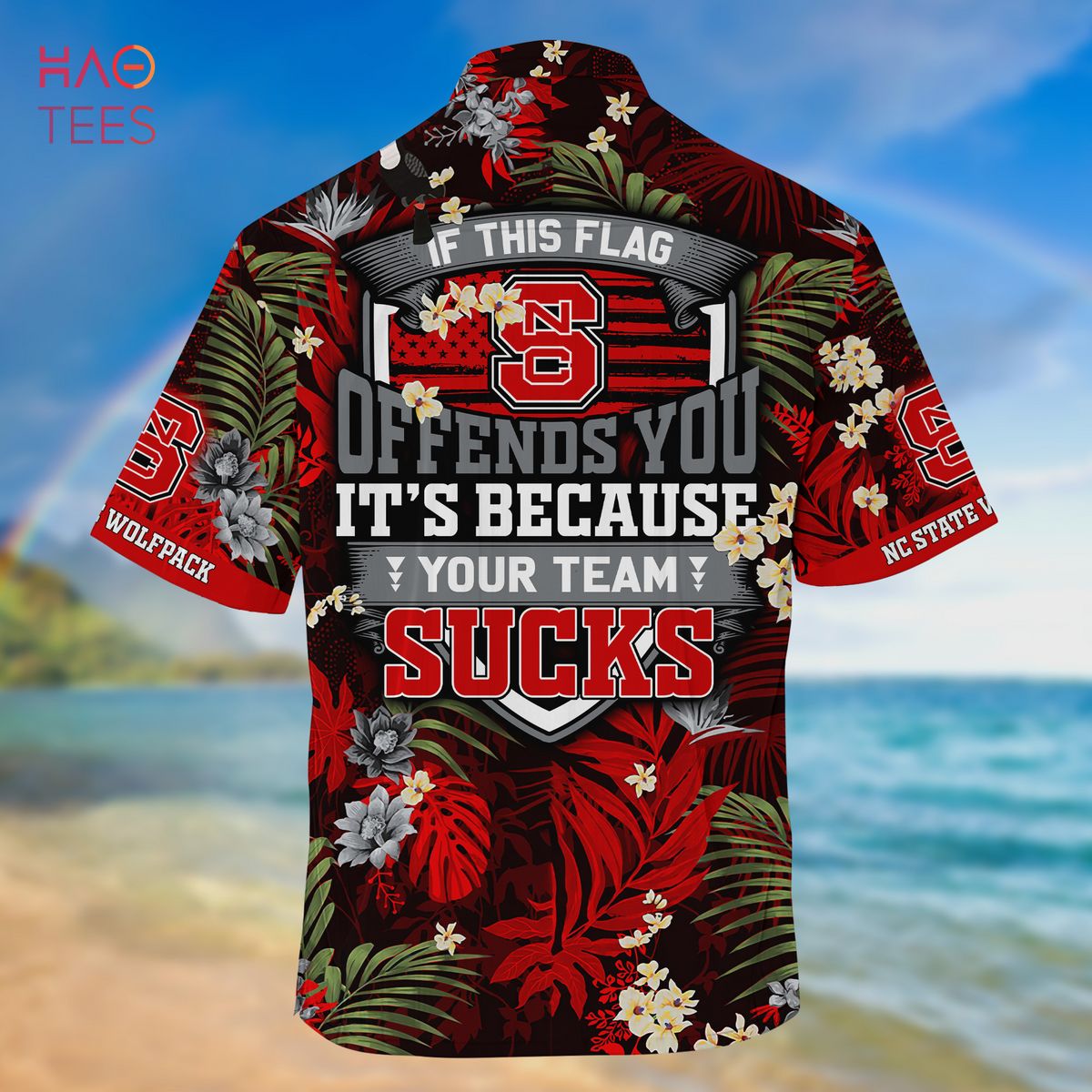 NC State Wolfpack Hawaiian Shirt And Shorts For Summer, Tropical Patterns For Fans