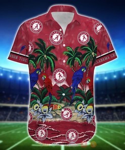 NCAA Alabama Crimson Tide Parrot Hawaiian Shirt - Short for Fans