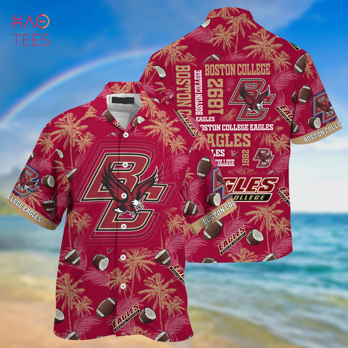 NCAA Boston College Eagles Parrot Hawaiian Shirt - Short for Fans