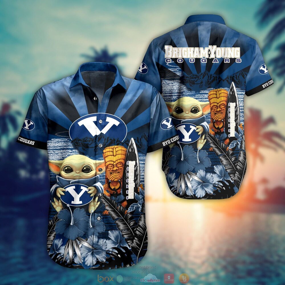 NCAA Byu Cougars Hawaiian Shirt - Coconut Design, Shorts Included