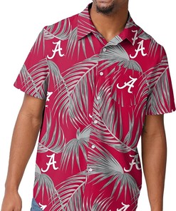 NCAA College Team Logo Floral Tropical Button Up Shirt - Ultimate Beach Shirt