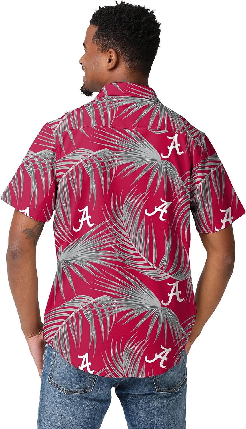 NCAA College Team Logo Floral Tropical Button Up Shirt - Ultimate Beach Shirt