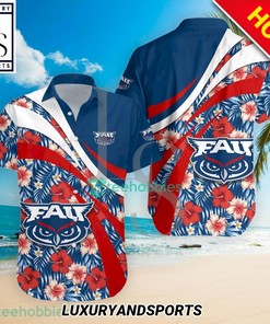 NCAA Florida Atlantic Owls Hibiscus Hawaiian Shirt for Beach Lovers