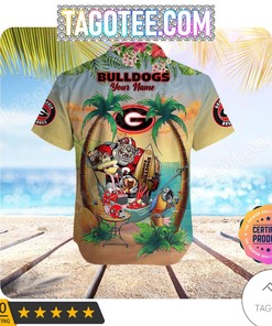 NCAA Georgia Bulldogs Custom Name Flamingo Parrot Hawaiian Shirt - Personalized and Unique