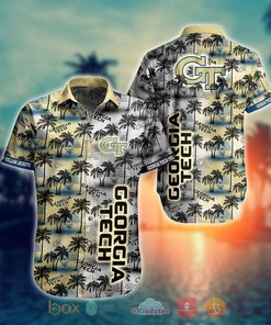 NCAA Georgia Tech Yellow Jackets Coconut Hawaiian shirt and Shorts - Perfect Pair For Summer 