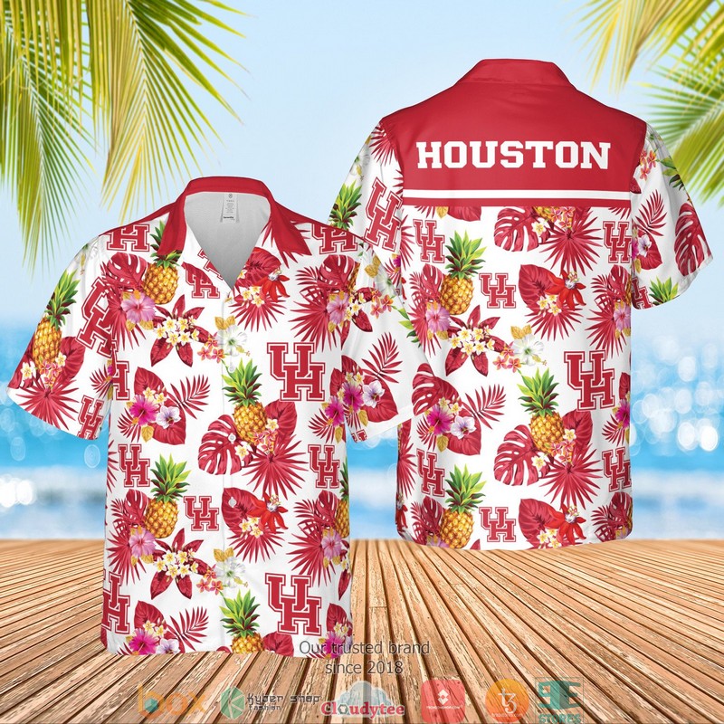 NCAA Houston Cougars Tropical Hawaiian Summer Outfit with Shorts for Men