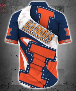 NCAA Illinois Fighting Illini Blue Orange Hawaiian Shirt V2 - Ideal For Sports Enthusiasts