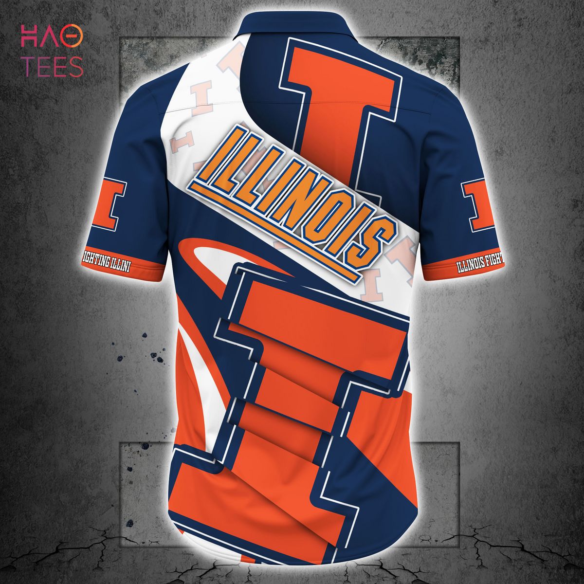 NCAA Illinois Fighting Illini Blue Orange Hawaiian Shirt V2 - Ideal For Sports Enthusiasts