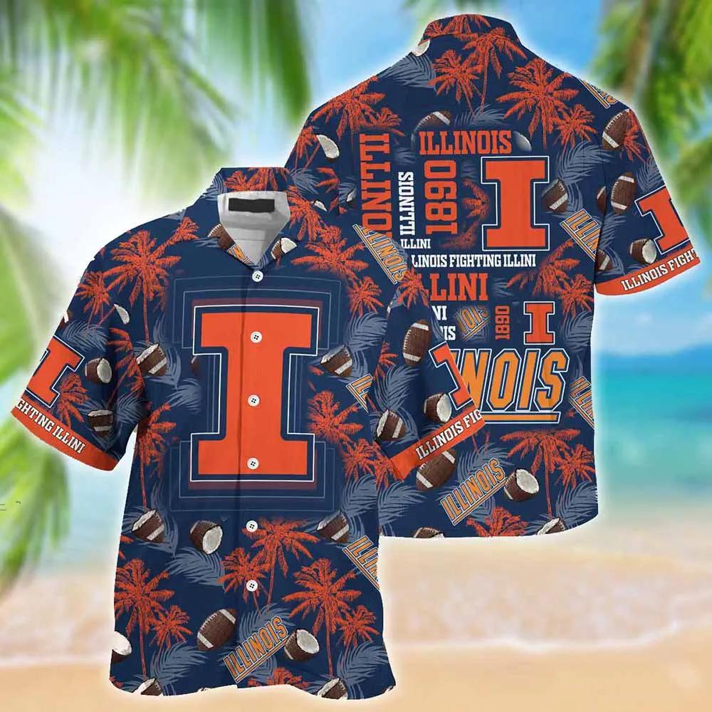 NCAA Illinois Fighting Illini Coconut Aloha Hawaiian Shirt - Perfect for Summer Fun