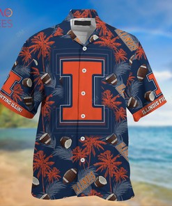 NCAA Illinois Fighting Illini Coconut Blue Orange Hawaiian Shirt - Perfect For Fans