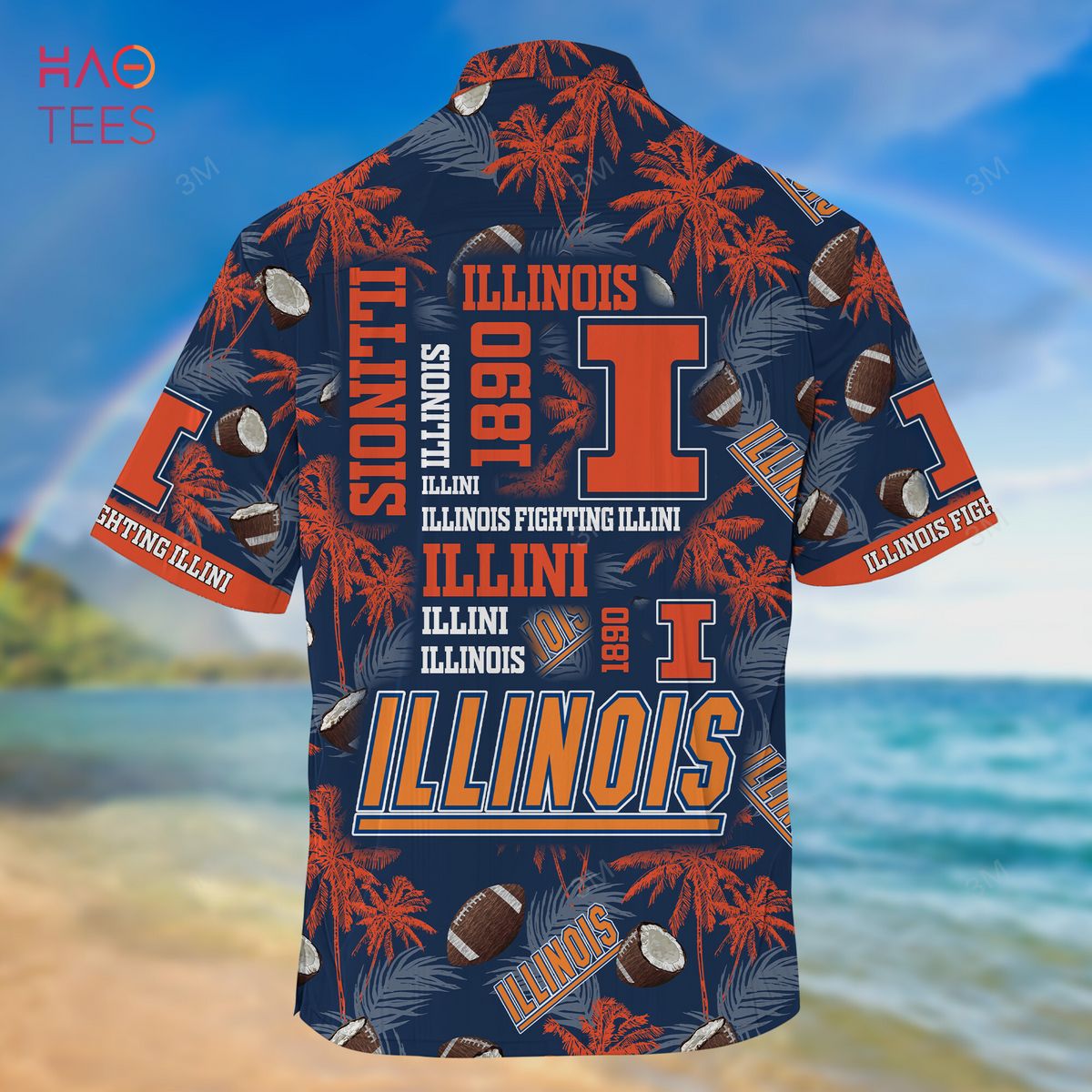 NCAA Illinois Fighting Illini Coconut Blue Orange Hawaiian Shirt - Perfect For Fans