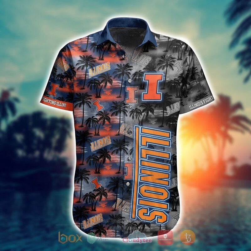 NCAA Illinois Fighting Illini Coconut Hawaiian shirt and Shorts - Perfect Pair For Summer