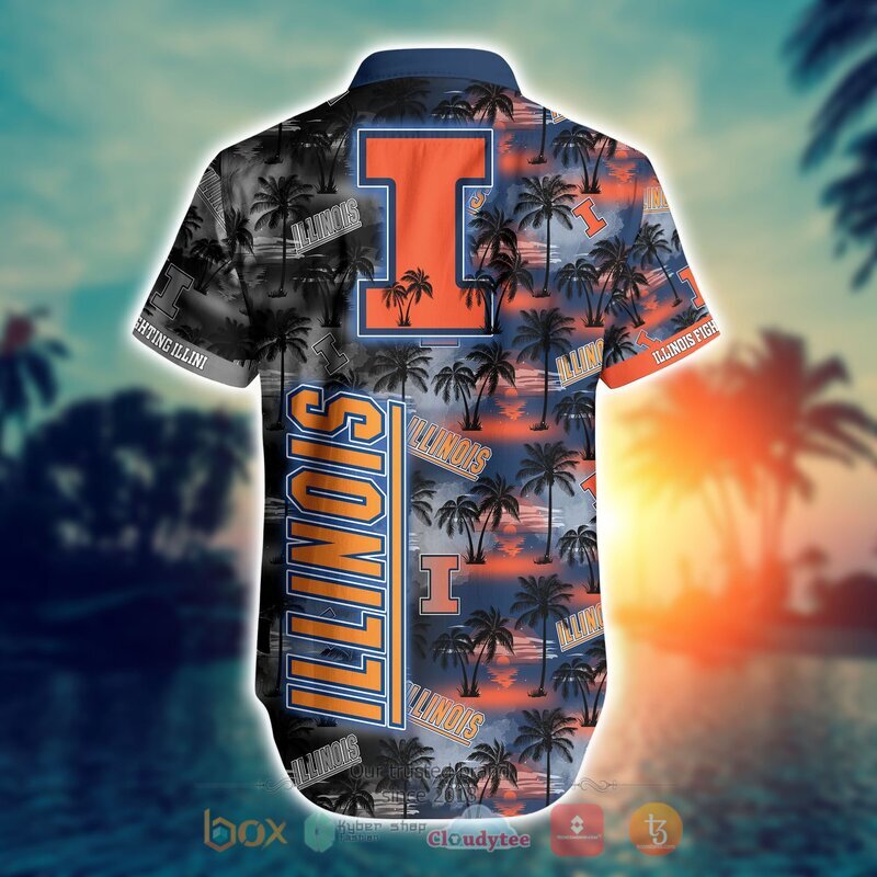 NCAA Illinois Fighting Illini Coconut Hawaiian shirt and Shorts - Perfect Pair For Summer
