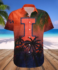 NCAA Illinois Fighting Illini Coconut Tree Hawaiian Shirt V3 - Unique Design 