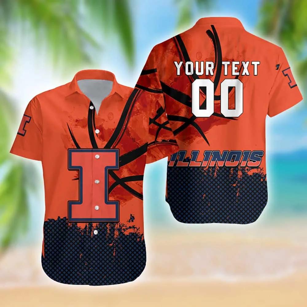 NCAA Illinois Fighting Illini Hawaiian Shirt for Men