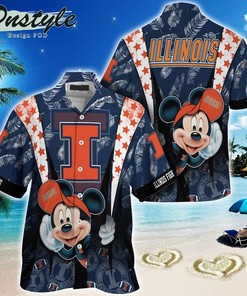 NCAA Illinois Fighting Illini Mickey Mouse Hawaiian Shirt - Unique Gift For Fans 