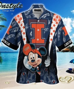 NCAA Illinois Fighting Illini Mickey Mouse Hawaiian Shirt - Unique Gift For Fans