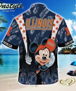 NCAA Illinois Fighting Illini Mickey Mouse Hawaiian Shirt - Unique Gift For Fans 