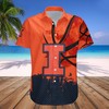 NCAA Illinois Fighting Illini V2 Custom Text and Number Orange and Blue Hawaiian Shirt 