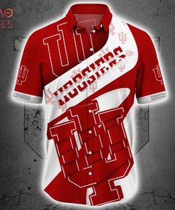 NCAA Indiana Hoosiers Crimson White Hawaiian Shirt - Ideal For Sports Enthusiasts
