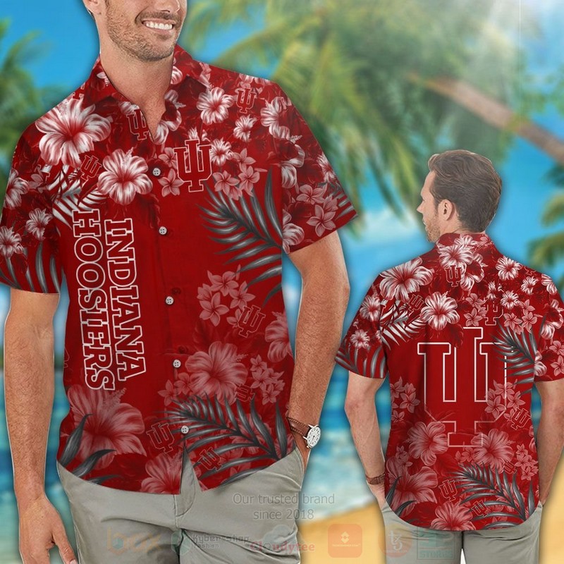 NCAA Indiana Hoosiers Hawaii Shirt and Shorts - Best Summer Wear For Fans