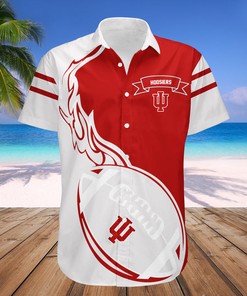 NCAA Indiana Hoosiers Hawaiian Shirt with White Crimson Ball Design - Stylish and Unique 