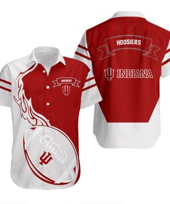 NCAA Indiana Hoosiers Hawaiian Shirt with White Crimson Ball Design - Stylish and Unique