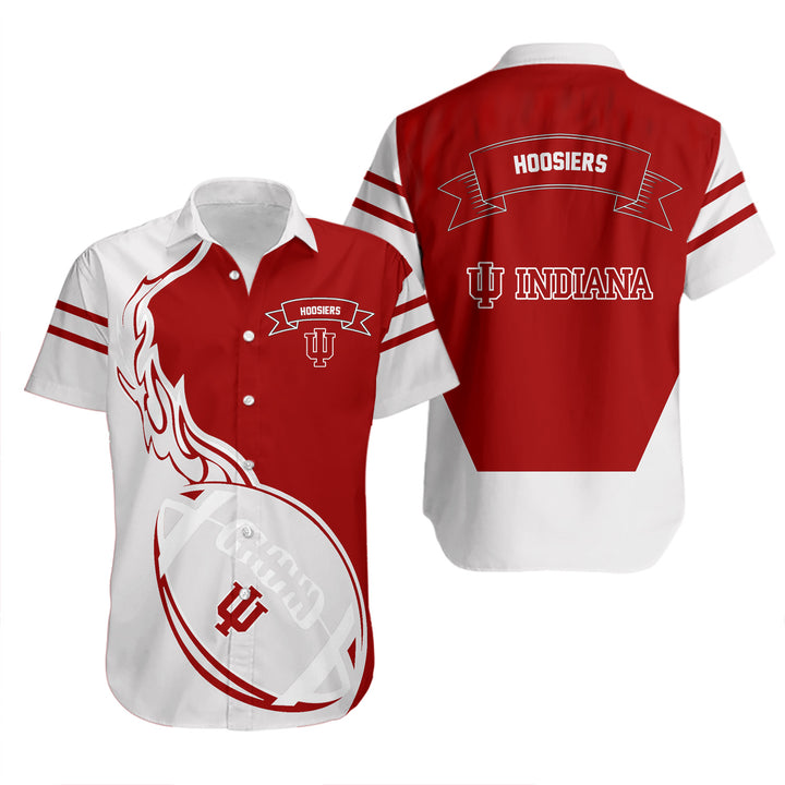 NCAA Indiana Hoosiers Hawaiian Shirt with White Crimson Ball Design - Stylish and Unique