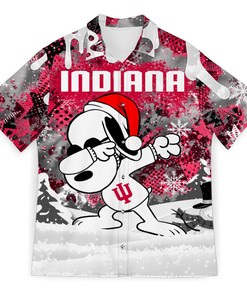 NCAA Indiana Hoosiers Snoopy Ugly Christmas Hawaiian Shirt - Must-Have For Fans 