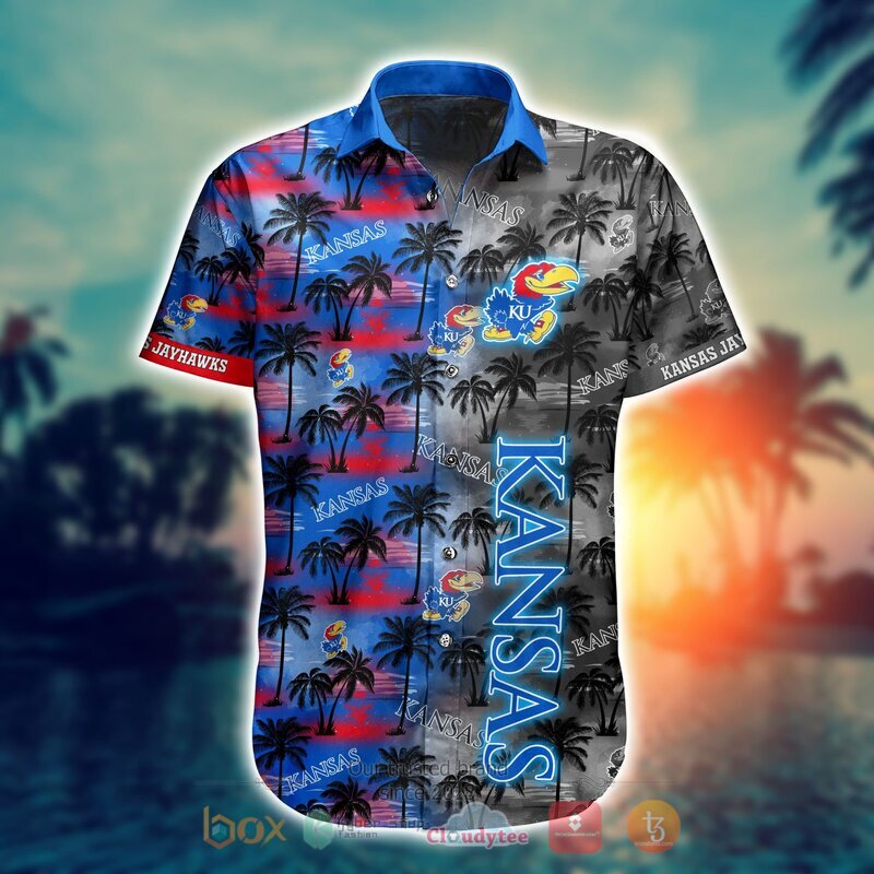 NCAA Kansas Jayhawks Coconut Hawaiian shirt, Short - Vibrant and Stunning Coconut Tree Design for Jayhawks Fans