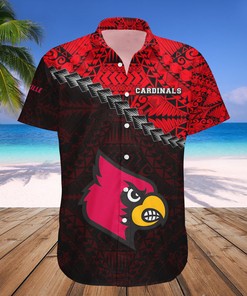 NCAA Louisville Cardinals V2 Red and Black Hawaiian Shirt - Stylish and Comfortable