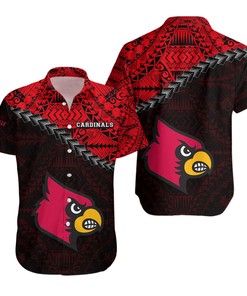 NCAA Louisville Cardinals V2 Red and Black Hawaiian Shirt - Stylish and Comfortable