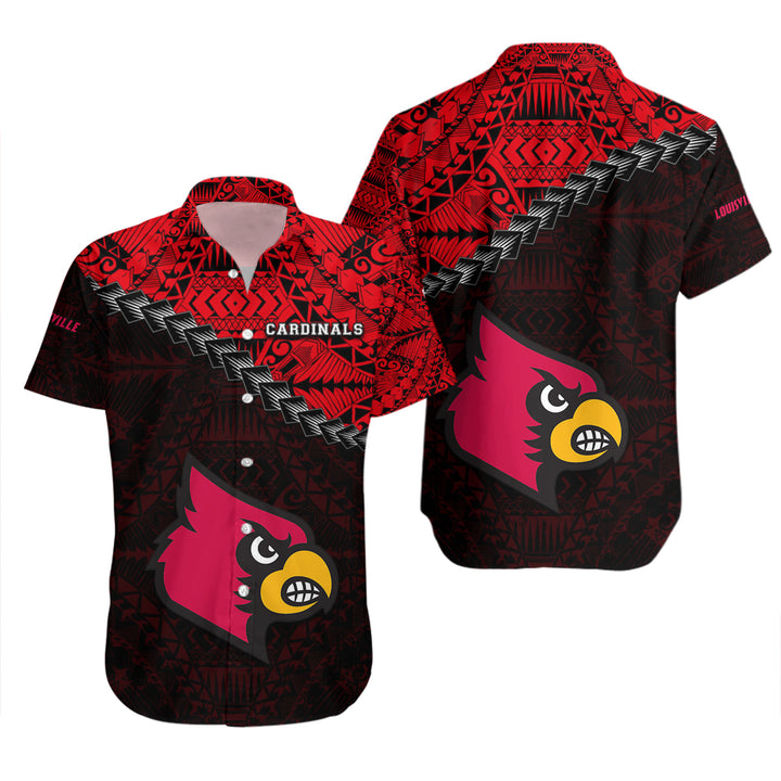 NCAA Louisville Cardinals V2 Red and Black Hawaiian Shirt - Stylish and Comfortable