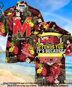 NCAA Maryland Terrapins Coconut Tree Red Yellow Hawaiian Shirt for Fans
