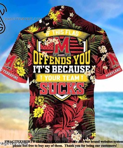 NCAA Maryland Terrapins Coconut Tree Red Yellow Hawaiian Shirt for Fans 