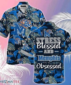 NCAA Memphis Tigers Trendy Tropical Hawaiian Shirt And Shorts Perfect for Summer 
