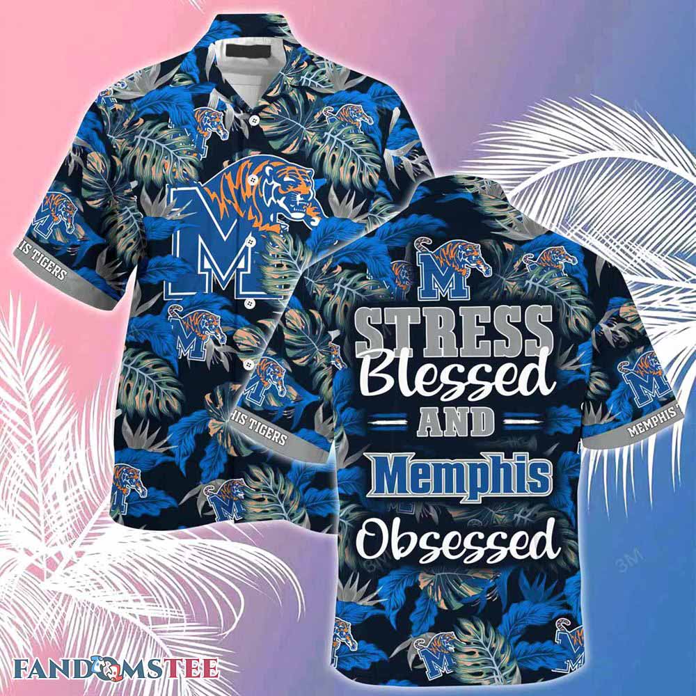 NCAA Memphis Tigers Trendy Tropical Hawaiian Shirt And Shorts Perfect for Summer