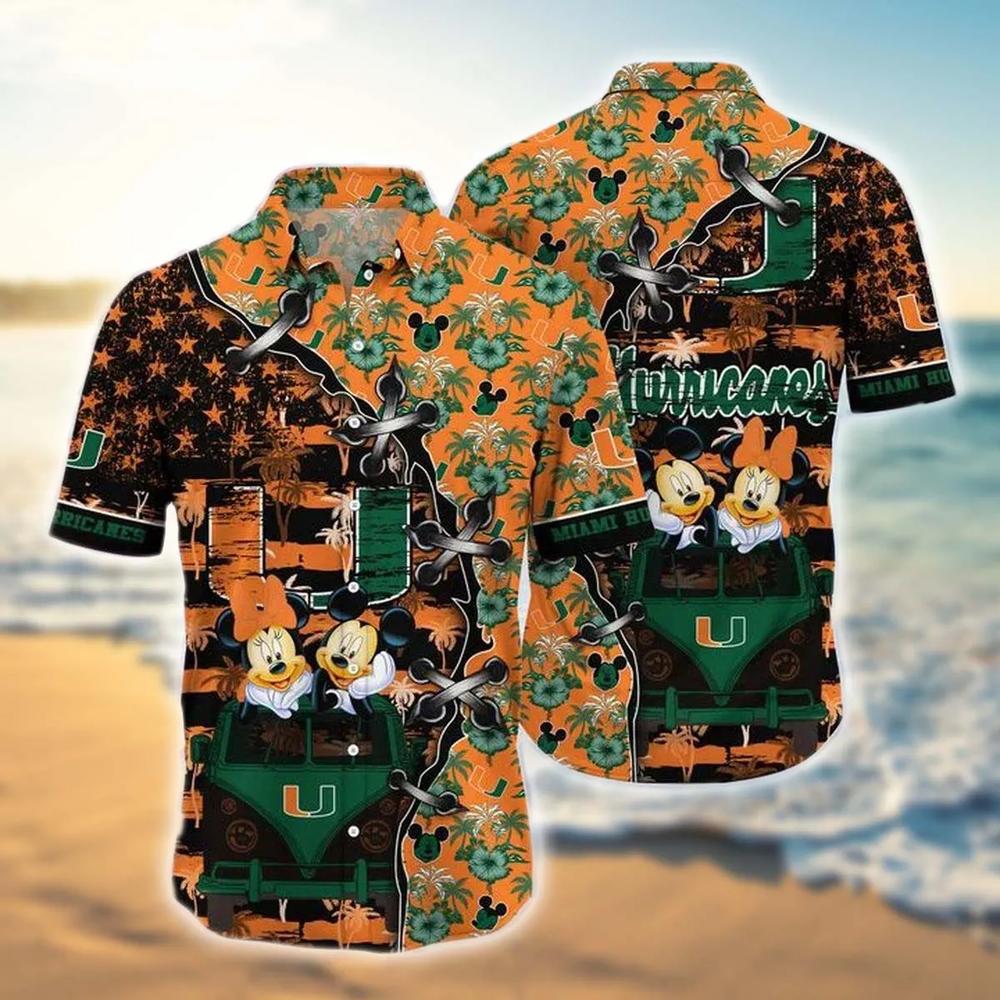 NCAA Miami Hurricanes Mickey Mouse Hawaiian Shirt Outfit - The Ultimate Fan Outfit!