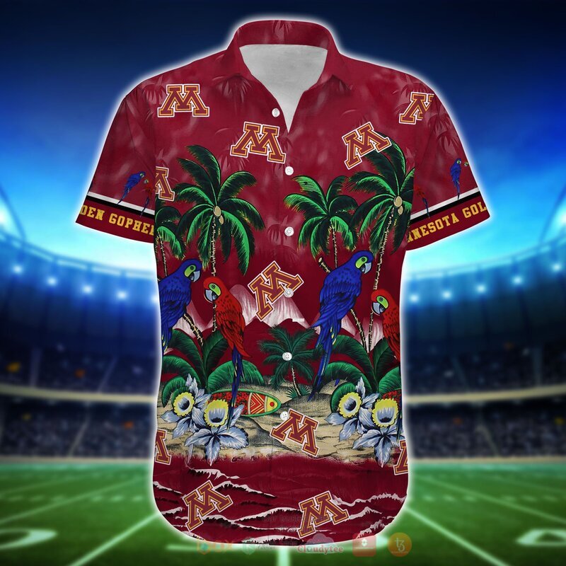 NCAA Minnesota Golden Gophers Parrot Hawaiian Shirt - Short for Fans