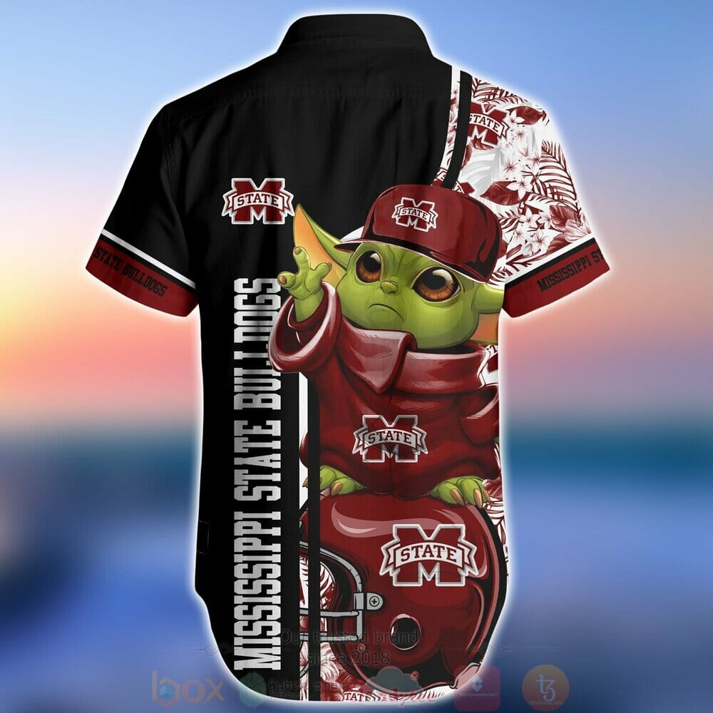 NCAA Mississippi State Bulldogs Baby Yoda Hawaiian Shirt - Adorable Hawaiian Shirt for Baby Yoda and Bulldogs Fans