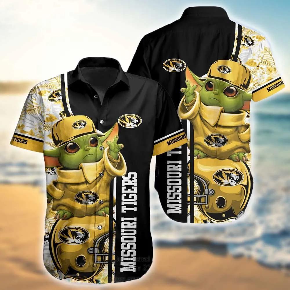 NCAA Missouri Tigers Baby Yoda Hawaiian Shirt - A Fun Addition to Your Closet.