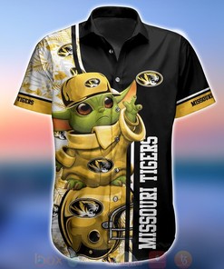 NCAA Missouri Tigers Baby Yoda Hawaiian Shirt - Cute and Adorable Shirt Design for Tigers Baby Yoda Fans