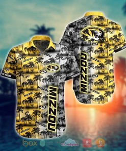 NCAA Missouri Tigers Coconut Tree Gold Hawaiian Shirt V2 - Vibrant and Stunning Gold Shirt Design for Tigers Fans