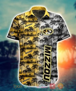 NCAA Missouri Tigers Coconut Tree Gold Hawaiian Shirt V2 - Vibrant and Stunning Gold Shirt Design for Tigers Fans